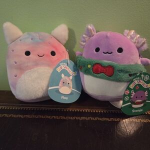 Squishmallows Noe & Svenja Plush Set - Pink, Purple, Green